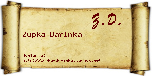 Zupka Darinka névjegykártya